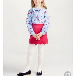 Oscar de la renta watercolor cotton bow blouse